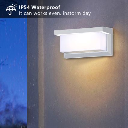 Brilagi - LED RGBW dimmbare Außenwandleuchte BRICKY 1xE27/9W/230V 2700–6500K IP54 Weiß
