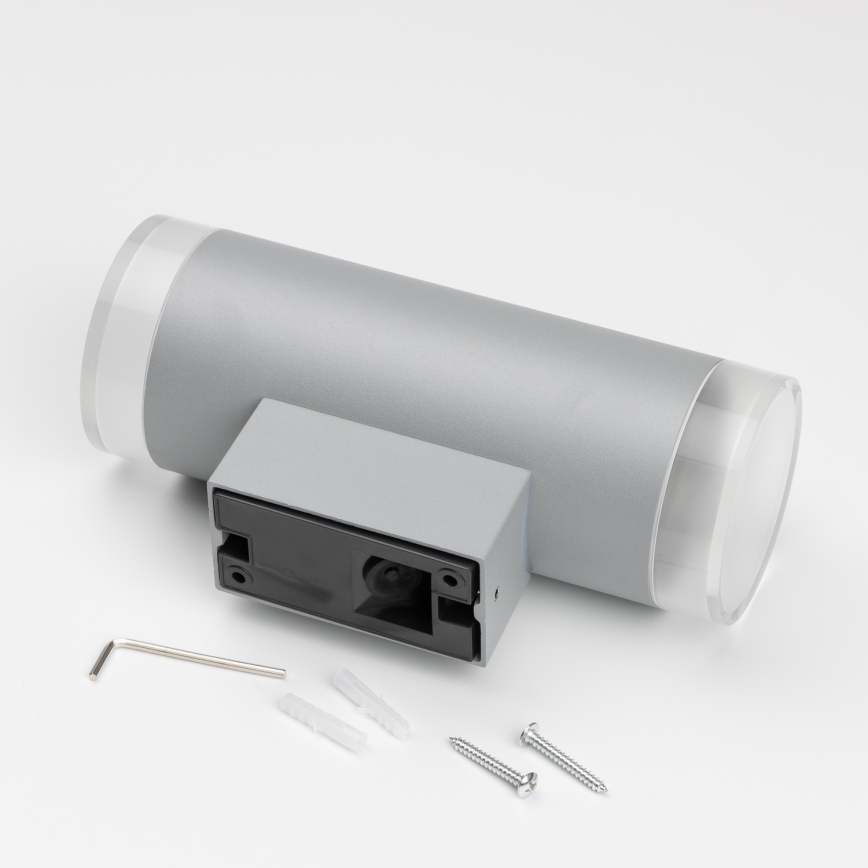 Brilagi - LED RGBW dimmbare Außen-Wandleuchte MATERA 2xGU10/4,8W/230V 3000K IP54 grau + Fernbedienung