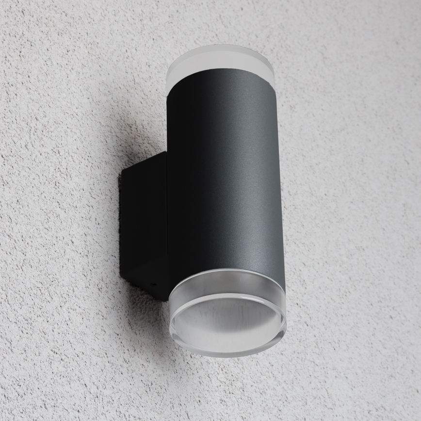 Brilagi - MATERA LED RGBW Außenwandleuchte, dimmbar, 2xGU10/4,8W/230V, 3000K, IP54, schwarz, inkl. Fernbedienung