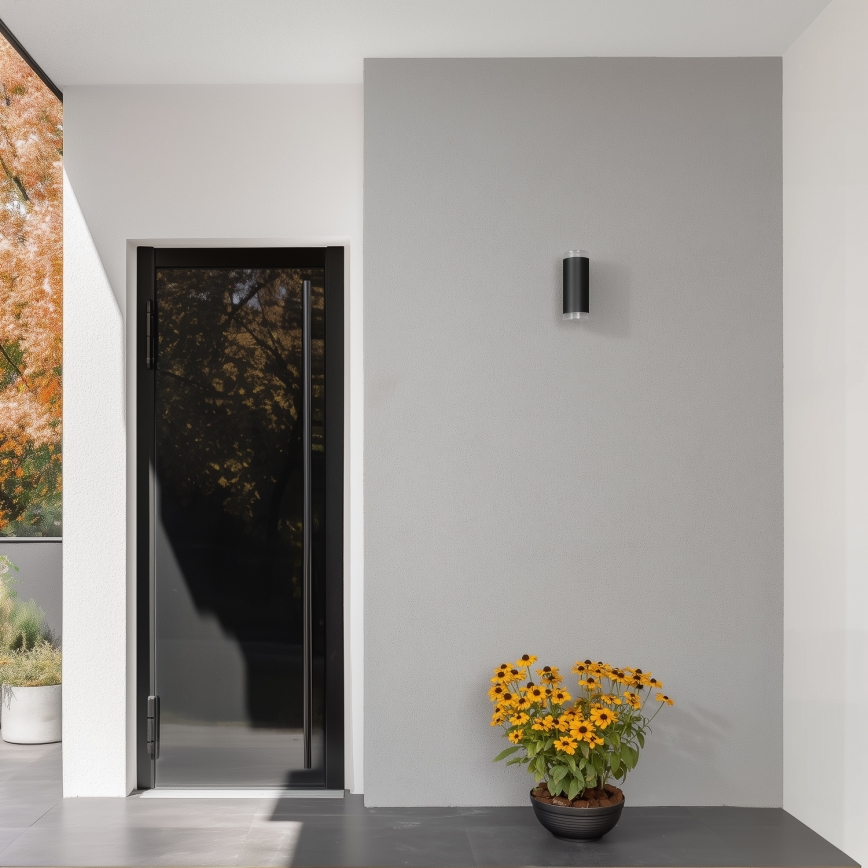 Brilagi - MATERA LED RGBW Außenwandleuchte, dimmbar, 2xGU10/4,8W/230V, 3000K, IP54, schwarz, inkl. Fernbedienung