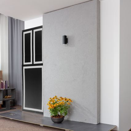 Brilagi - MATERA LED RGBW Außenwandleuchte, dimmbar, 2xGU10/4,8W/230V, 3000K, IP54, schwarz, inkl. Fernbedienung