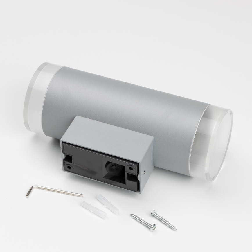 Brilagi - LED RGBW dimmbare Außen-Wandleuchte MATERA 2xGU10/6W/230V 3000K IP54 grau + Fernbedienung