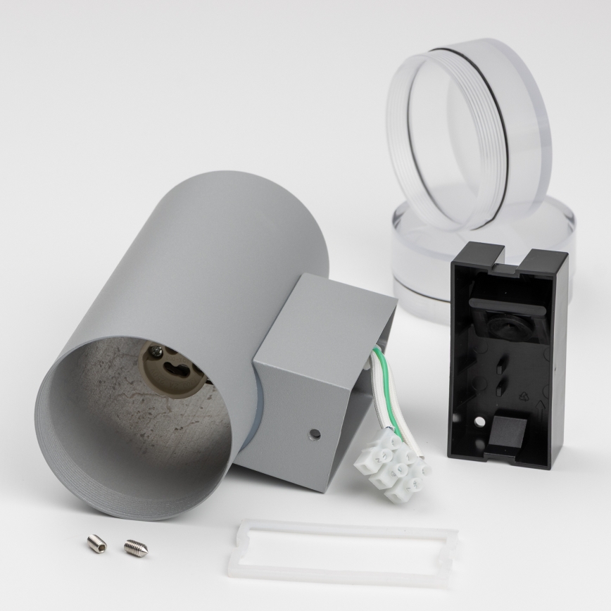 Brilagi - LED RGBW dimmbare Außen-Wandleuchte MATERA 2xGU10/6W/230V 3000K IP54 grau + Fernbedienung