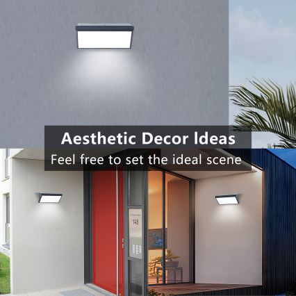 Brilagi - LED RGBW dimmbares Außen-Wandleuchte TRIANGLE 1xE27/15W/230V 2700-6500K IP65 Anthrazit