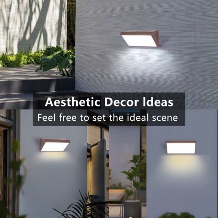 Brilagi - LED RGBW dimmbare Außenwandleuchte TRIANGLE 1xE27/15W/230V 2700-6500K IP65 braun