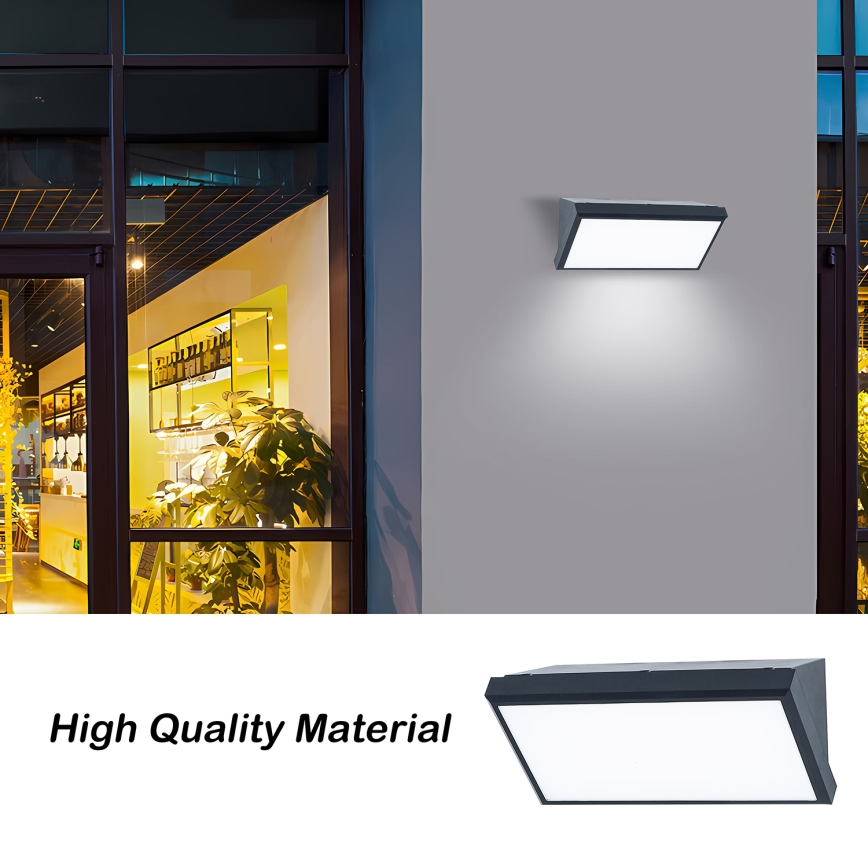 Brilagi - LED RGBW dimmbares Außen-Wandleuchte TRIANGLE 1xE27/9W/230V 2700-6500K IP65 Anthrazit