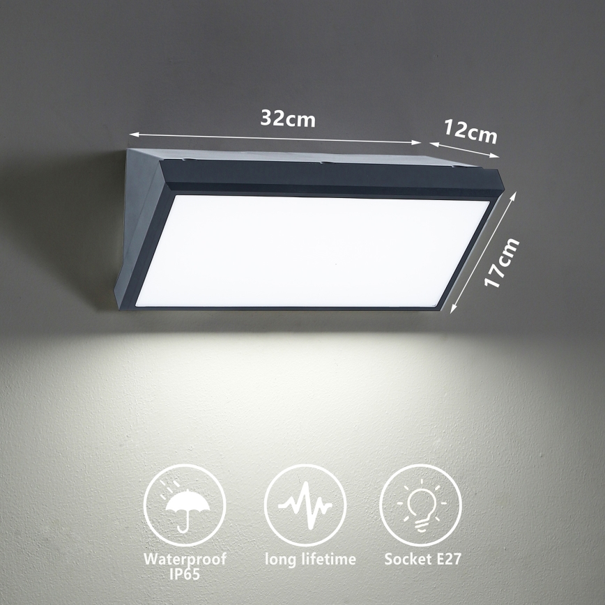 Brilagi - LED RGBW dimmbares Außen-Wandleuchte TRIANGLE 1xE27/9W/230V 2700-6500K IP65 Anthrazit
