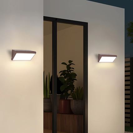 Brilagi - LED RGBW dimmbare Außenwandleuchte TRIANGLE 1xE27/9W/230V 2700-6500K IP65 braun