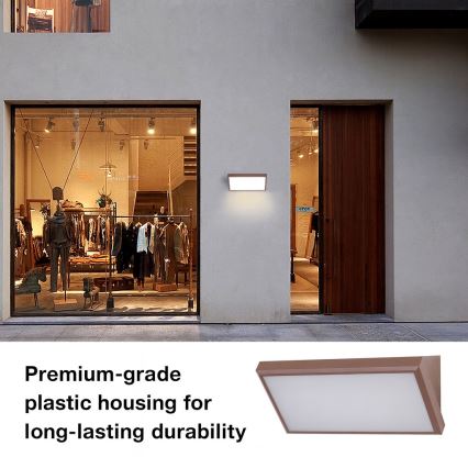 Brilagi - LED RGBW dimmbare Außenwandleuchte TRIANGLE 1xE27/9W/230V 2700-6500K IP65 braun