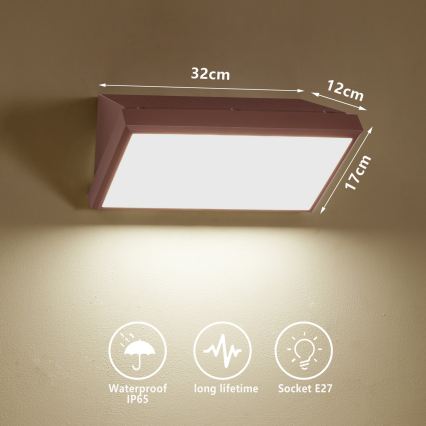 Brilagi - LED RGBW dimmbare Außenwandleuchte TRIANGLE 1xE27/9W/230V 2700-6500K IP65 braun