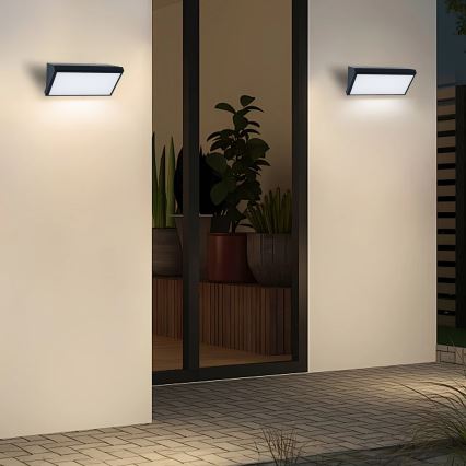 Brilagi - LED RGBW dimmbare Außenwandleuchte TRIANGLE 1xE27/9W/230V 2700–6500K IP65 schwarz