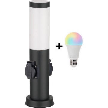 Brilagi - LED RGBW dimmbar Außenleuchte mit 2 Anschlüssen 1xE27/15W/230V 2700-6500K IP44 40 cm schwarz