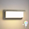 BRILAGI - LED RGBW dimmbare Außen-Wandleuchte BRICKY 1xE27/12W/230V 2700-6500K IP54 grau