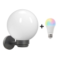 Brilagi - LED RGBW dimmbare Außen-Wandleuchte HARBOR 1xE27/9W/230V 2700–6500K IP33 anthrazit/weiß