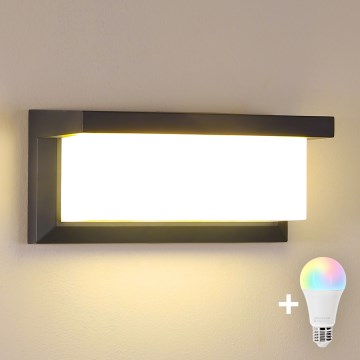 Brilagi - LED RGBW dimmbare Außenwandleuchte BRICKY 1xE27/15W/230V 2700-6500K anthrazit IP54