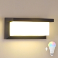 Brilagi - LED RGBW dimmbare Außenwandleuchte BRICKY 1xE27/9W/230V 2700-6500K anthrazit IP54