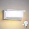 Brilagi - LED RGBW dimmbare Außenwandleuchte BRICKY 1xE27/9W/230V 2700–6500K IP54 Weiß