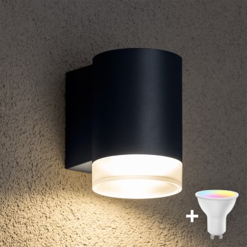 Brilagi - LED RGBW dimmbare Außenwandleuchte MATERA 1xGU10/4,8W/230V 3000K IP54 Anthrazit + Fernbedienung
