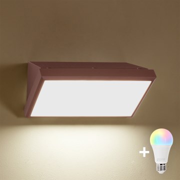 BRILAGI - LED RGBW dimmbare Außenwandleuchte TRIANGLE 1xE27/12W/230V 2700-6500K IP65 braun