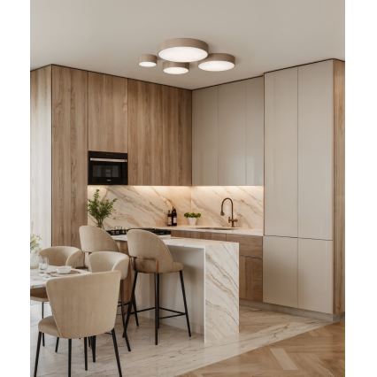 Brilagi - LED RGBW dimmbar Badezimmer-Deckenleuchte CLARE 1xE27/9W/230V 2700-6500K Ø 20 cm IP54 Wi-Fi beige