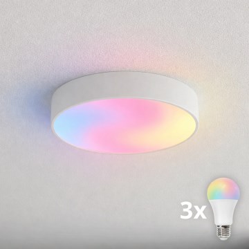 BRILAGI - LED RGBW dimmbare Badezimmer-Deckenleuchte CLARE 3xE27/12W/230V 2700-6500K Ø 40 cm IP54 weiß