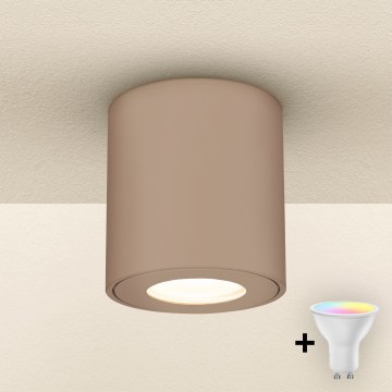 Brilagi - LED RGBW-dimmbare Badezimmerleuchte MIA 1xGU10/4,8W/230V 3000K 84x80 mm beige IP54 + Fernbedienung
