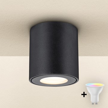 Brilagi - LED RGBW dimmbare Badleuchte MIA 1xGU10/4,8W/230V 3000K 84x80 mm schwarz IP54 + Fernbedienung