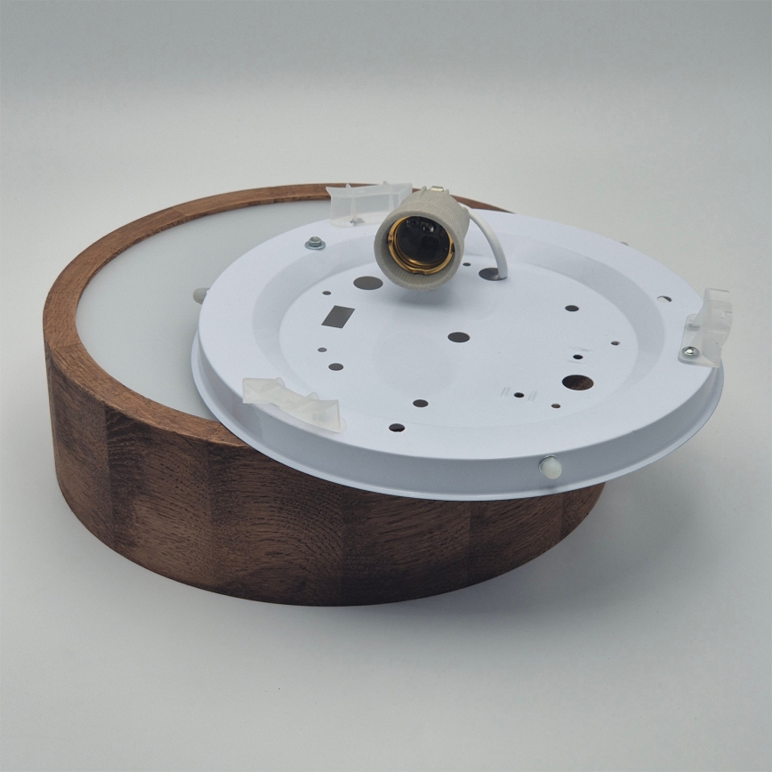 Brilagi - LED RGBW dimmbare Deckenleuchte CARVALHO 1xE27/15W/230V 2700-6500K Wi-Fi Eiche Ø 27,5 cm