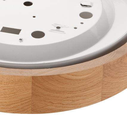 Brilagi - LED RGBW dimmbare Deckenleuchte CARVALHO 1xE27/9W/230V 2700-6500K Wi-Fi Eiche Ø 27,5 cm