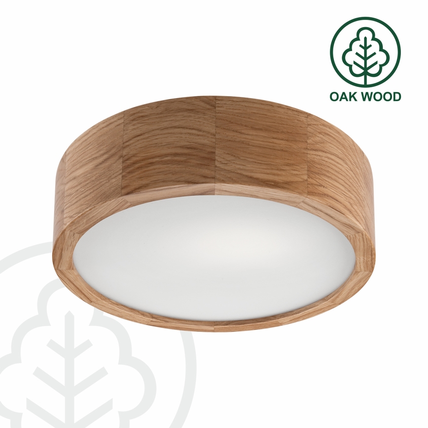 Brilagi - LED RGBW dimmbare Deckenleuchte CARVALHO 1xE27/9W/230V 2700-6500K Wi-Fi Eiche Ø 27,5 cm
