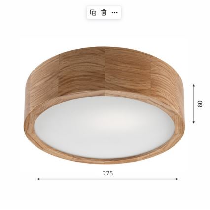 Brilagi - LED RGBW dimmbare Deckenleuchte CARVALHO 1xE27/9W/230V 2700-6500K Wi-Fi Eiche Ø 27,5 cm