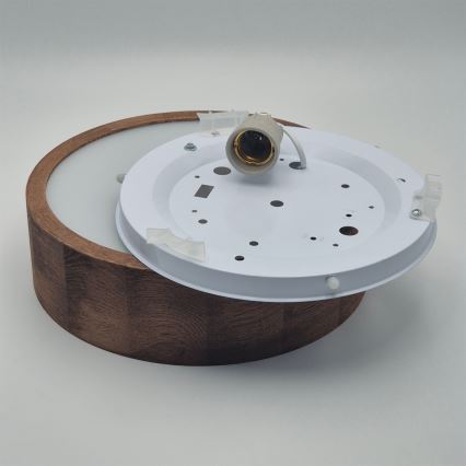 Brilagi - LED RGBW dimmbare Deckenleuchte CARVALHO 1xE27/9W/230V 2700-6500K Wi-Fi Eiche Ø 27,5 cm