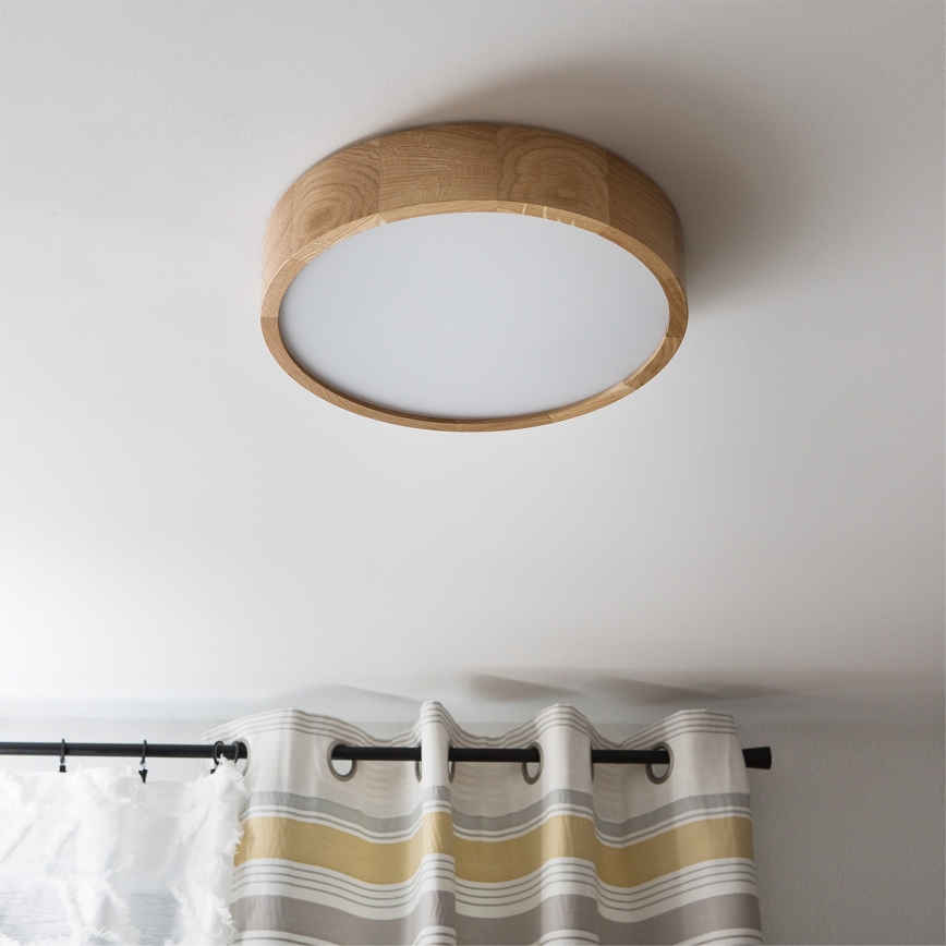 BRILAGI - LED RGBW dimmbare Deckenleuchte CARVALHO 2xE27/12W/230V 2700-6500K Eiche Ø 37,5 cm