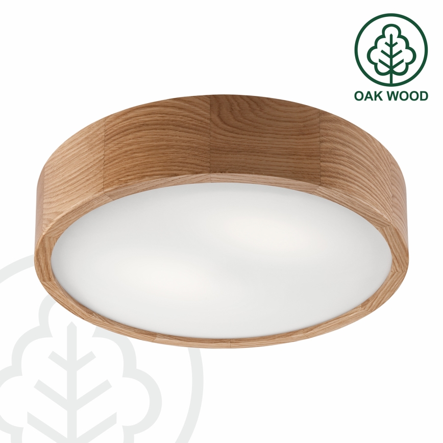 BRILAGI - LED RGBW dimmbare Deckenleuchte CARVALHO 2xE27/12W/230V 2700-6500K Eiche Ø 37,5 cm