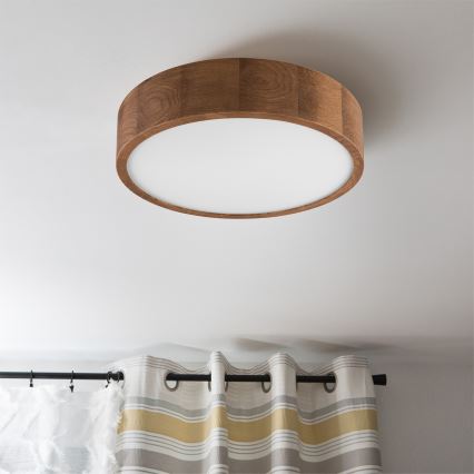 Brilagi - LED RGBW dimmbare Deckenleuchte CARVALHO 2xE27/9W/230V 2700-6500K Wi-Fi Eiche Ø 37,5 cm