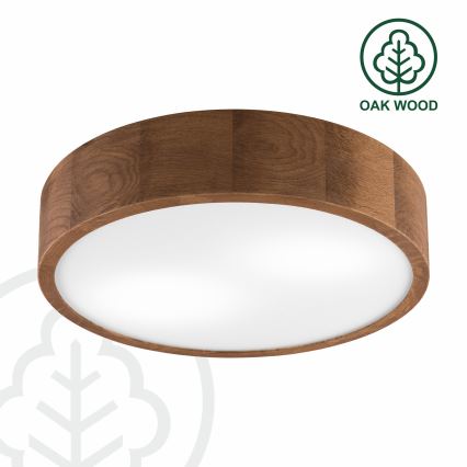 Brilagi - LED RGBW dimmbare Deckenleuchte CARVALHO 2xE27/9W/230V 2700-6500K Wi-Fi Eiche Ø 37,5 cm