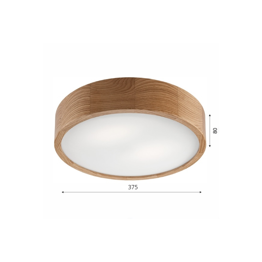 Brilagi - LED RGBW dimmbare Deckenleuchte CARVALHO 2xE27/9W/230V 2700-6500K Wi-Fi Eiche Ø 37,5 cm