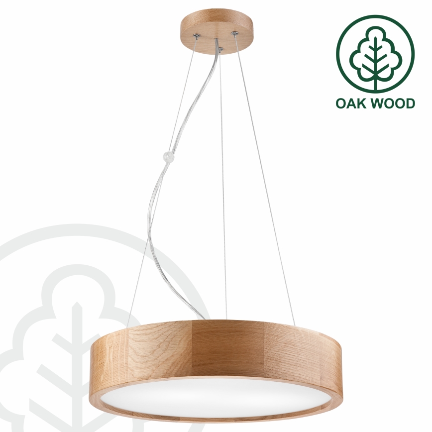 Brilagi - LED RGBW dimmbare Pendelleuchte CARVALHO 2xE27/9W/230V 2700–6500K Wi-Fi Eiche Ø 37 cm