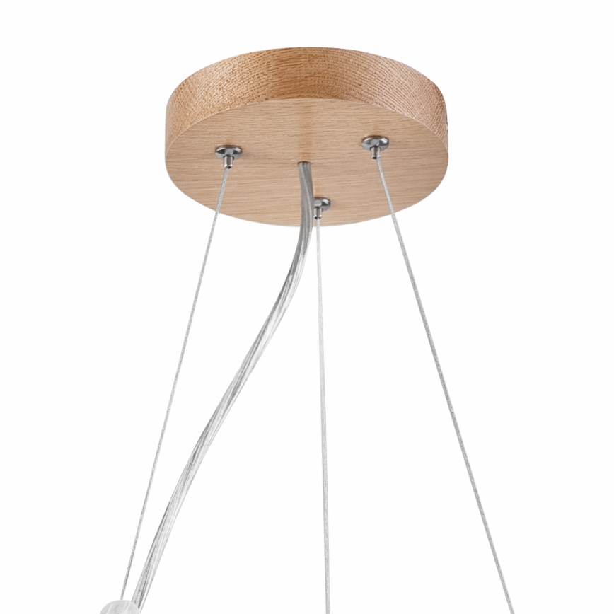 Brilagi - LED RGBW dimmbare Pendelleuchte CARVALHO 2xE27/9W/230V 2700–6500K Wi-Fi Eiche Ø 37 cm
