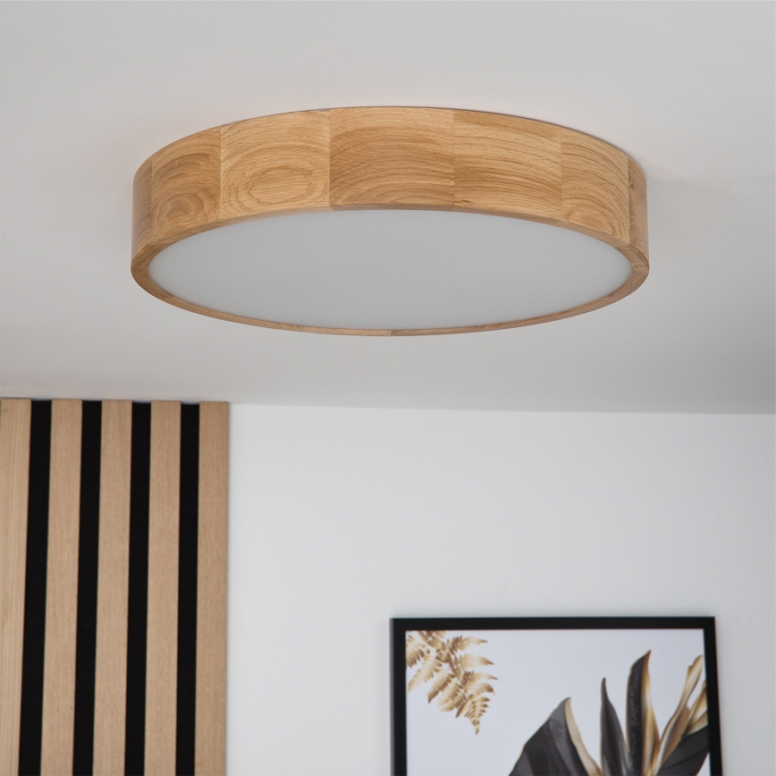 BRILAGI - LED RGBW dimmbare Deckenleuchte CARVALHO 3xE27/12W/230V 2700-6500K Eiche Ø 47,5 cm