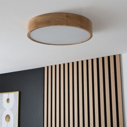 BRILAGI - LED RGBW dimmbare Deckenleuchte CARVALHO 3xE27/12W/230V 2700-6500K Eiche Ø 47,5 cm