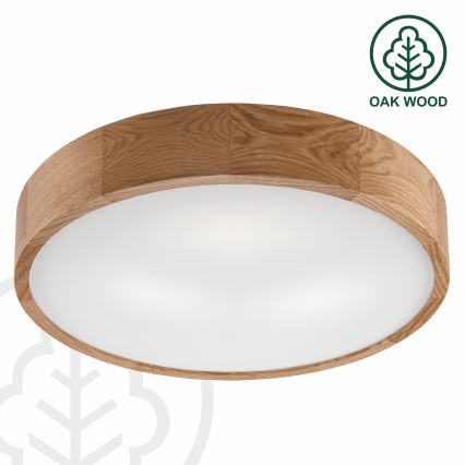 Brilagi - LED RGBW dimmbare Deckenleuchte CARVALHO 3xE27/15W/230V 2700-6500K Wi-Fi Eiche Ø 47,5 cm