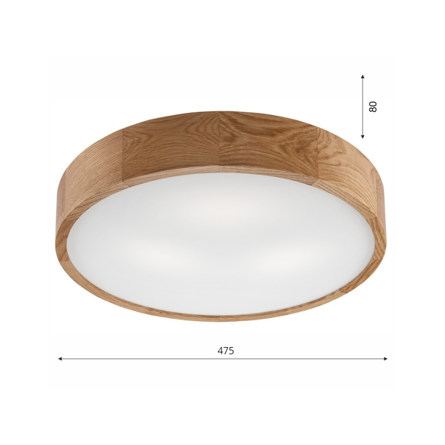Brilagi - LED RGBW dimmbare Deckenleuchte CARVALHO 3xE27/9W/230V 2700-6500K Wi-Fi Eiche Ø 47,5 cm
