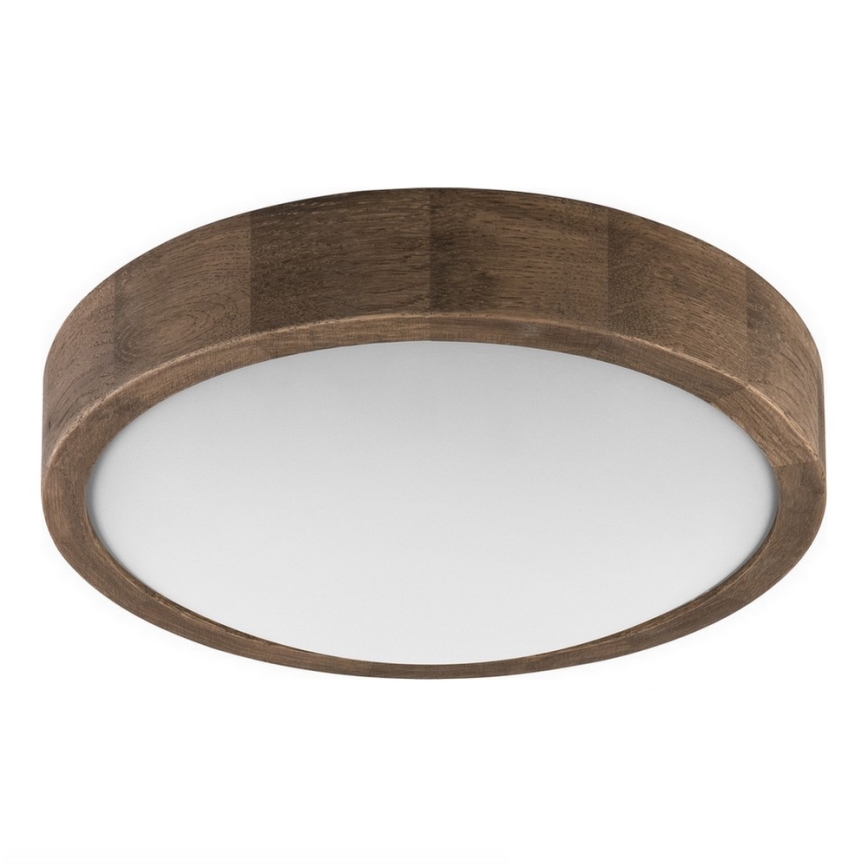 Brilagi - LED RGBW dimmbare Deckenleuchte CARVALHO SLIM 1xE27/9W/230V 2700-6500K Wi-Fi Eiche Ø 27 cm