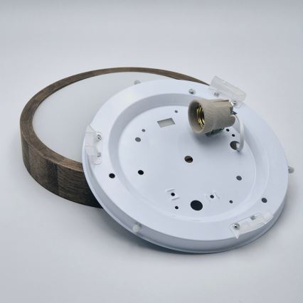 Brilagi - LED RGBW dimmbare Deckenleuchte CARVALHO SLIM 1xE27/9W/230V 2700-6500K Wi-Fi Eiche Ø 27 cm