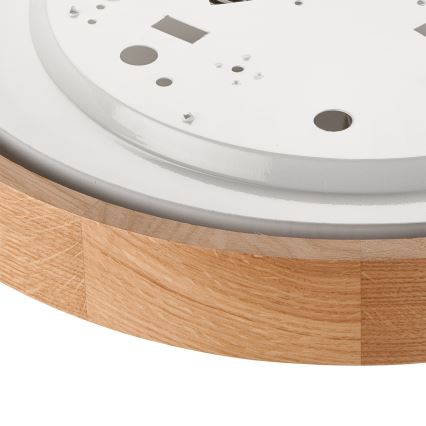 Brilagi - LED RGBW dimmbare Deckenleuchte CARVALHO SLIM 2xE27/15W/230V 2700-6500K Wi-Fi Eiche Ø 37 cm