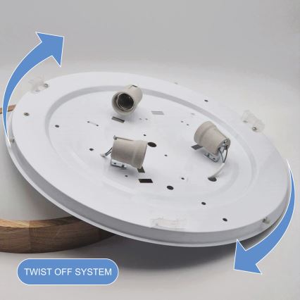 Brilagi - LED RGBW dimmbare Deckenleuchte CARVALHO SLIM 3xE27/15W/230V 2700-6500K Wi-Fi Eiche Ø 47 cm