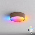 BRILAGI - LED RGBW dimmbare Deckenleuchte CLARE 1xE27/12W/230V Ø 20 cm braun