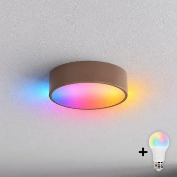 BRILAGI - LED RGBW dimmbare Deckenleuchte CLARE 1xE27/12W/230V Ø 20 cm braun