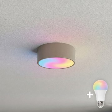 Brilagi - LED RGBW dimmbare Deckenleuchte CLARE 1xE27/9W/230V 2700-6500K Ø 20 cm Wi-Fi Beige